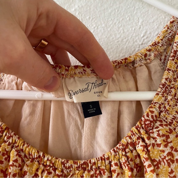 🌼UNIVERSAL THREAD Golden yellow and rust orange floral maxi dress - Picture 6 of 8